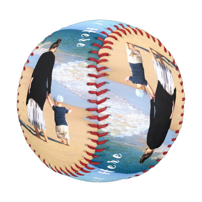 Custom Photo and Text - Your Own Design - Best MOM Baseball (Angled)