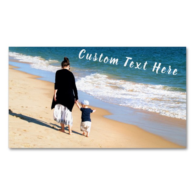 Custom Photo and Text - Your Own Design - Best MOM Business Card Magnet (Front)
