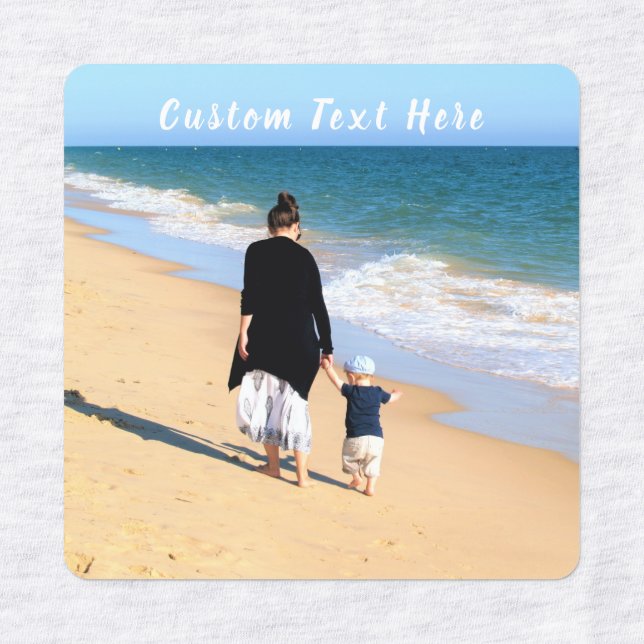 Custom Photo and Text - Your Own Design - Best MOM Labels (Design 3)