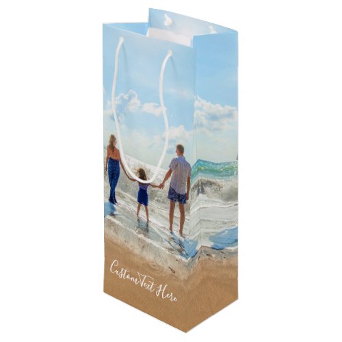 Custom Photo and Text _ Your Own Design _ Elegant Wine Gift Bag