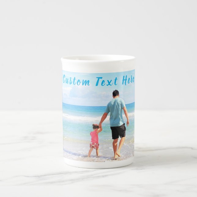 Custom Photo and Text - Your Own Design - For Dad Bone China Mug (Front)