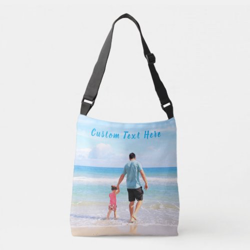 Custom Photo and Text _ Your Own Design _ For Dad Crossbody Bag