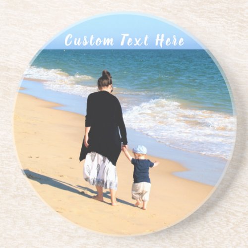 Custom Photo and Text _ Your Own Design _ For Mom Coaster