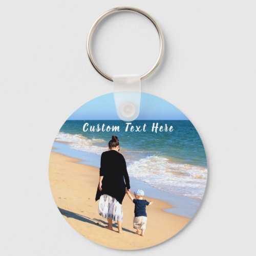 Custom Photo and Text _ Your Own Design _ For Mom Keychain