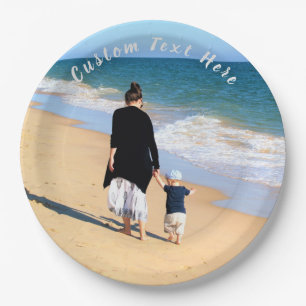 Custom Photo and Text - Your Own Design - For Mom Paper Plates
