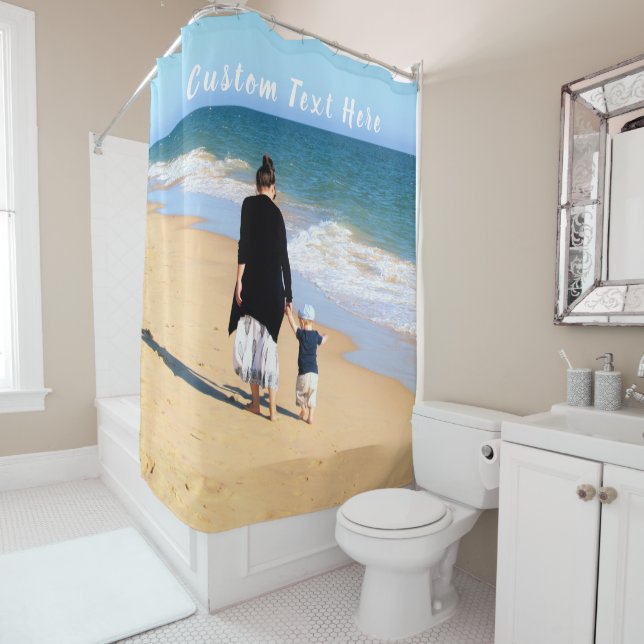 Custom Photo and Text - Your Own Design - For Mom Shower Curtain (In Situ)