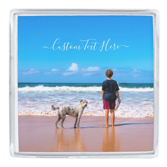 Custom Photo and Text Your Own Design Lapel Pin (Front)