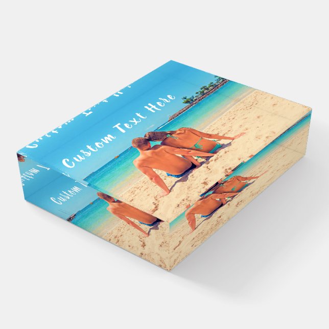 Custom Photo and Text - Your Own Design - Modern Paperweight (Angled)