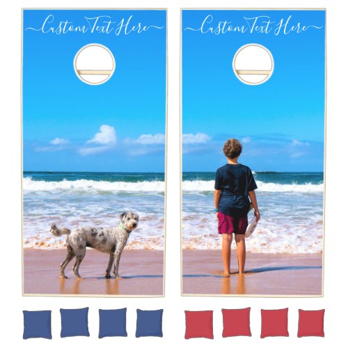 Custom Photo and Text _ Your Own Design _ My Dog  Cornhole Set