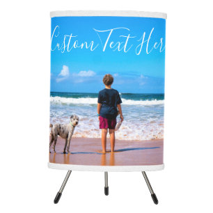 Custom Photo and Text - Your Own Design - My Dog Tripod Lamp