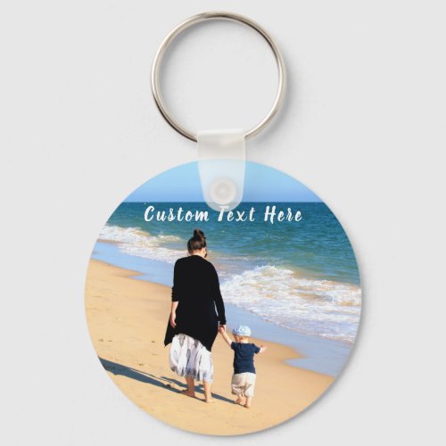 Custom Photo and Text _ Your Own Design _ My MOM Keychain