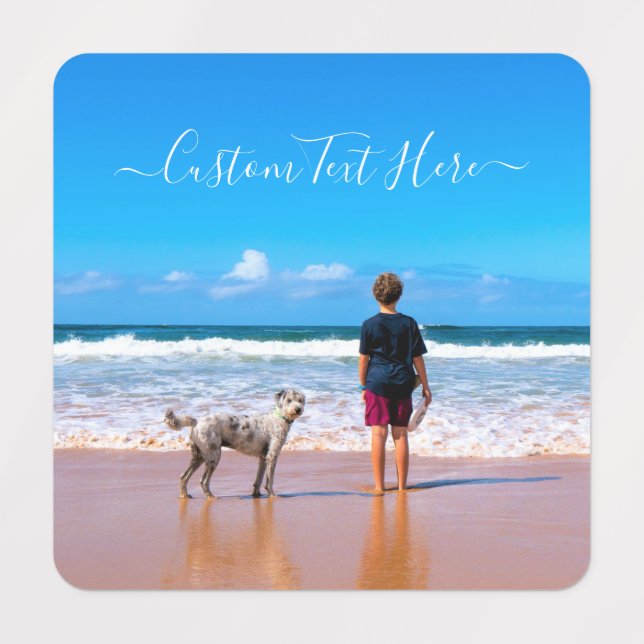 Custom Photo and Text - Your Own Design - My Pet   Labels (Design 3)