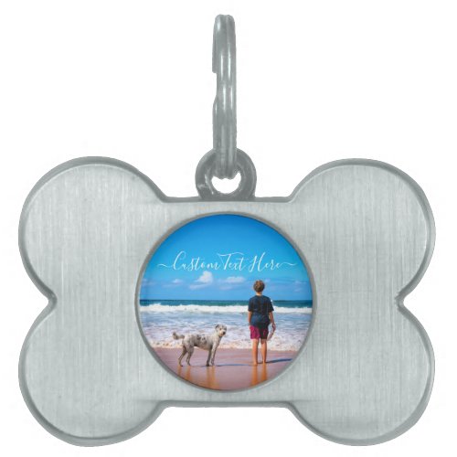 Custom Photo and Text _ Your Own Design _ My Pet   Pet ID Tag