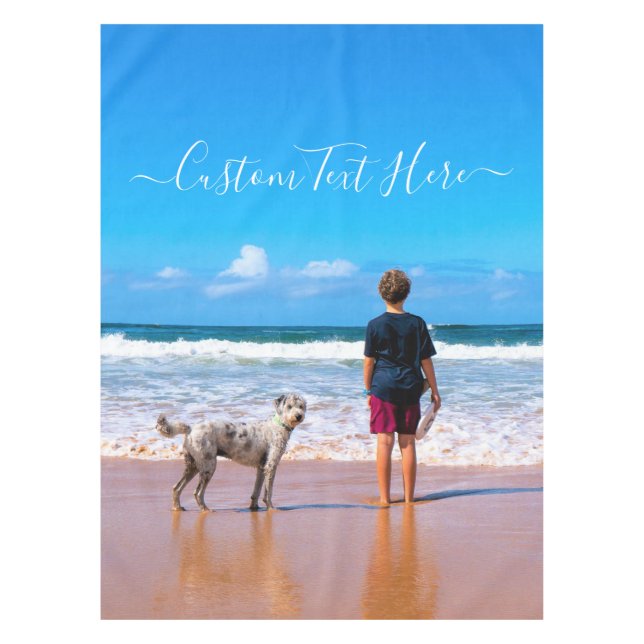 Custom Photo and Text - Your Own Design - My Pet   Tablecloth (Front)