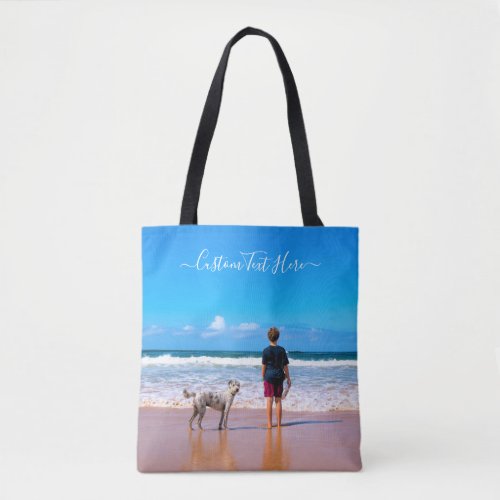 Custom Photo and Text _ Your Own Design _ My Pet   Tote Bag