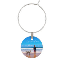 Custom Photo and Text - Your Own Design - My Pet   Wine Charm