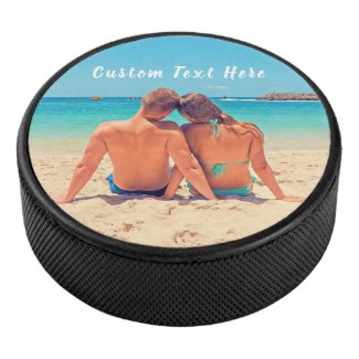 Custom Photo and Text - Your Own Design - Personal Hockey Puck