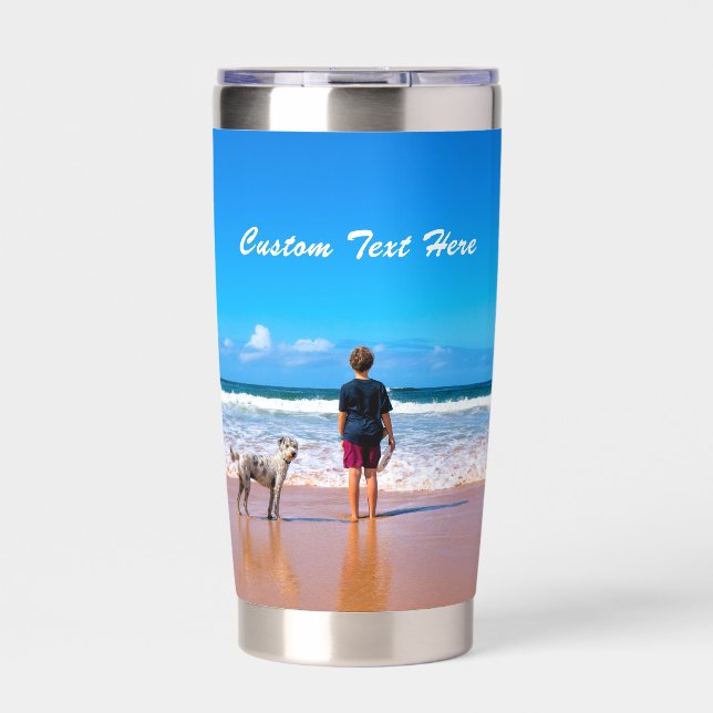 Custom Photo and Text Your Own Design Personalized Insulated Tumbler (Front)