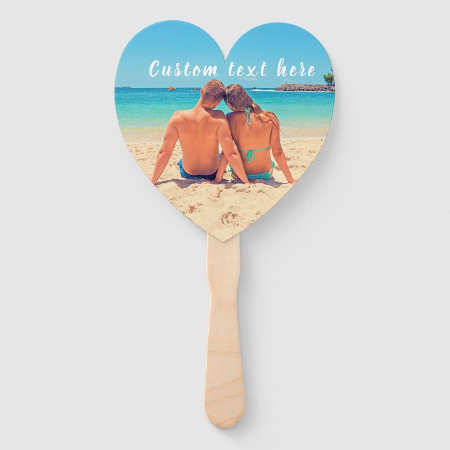 Custom Photo and Text - Your Own Design - Romantic Hand Fan (Front)