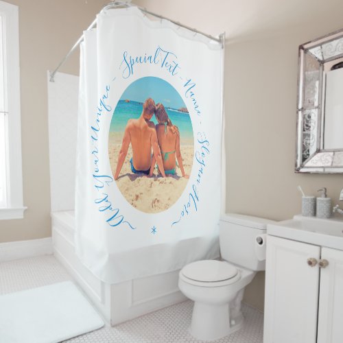 Custom Photo and Text _ Your Own Design _ Romantic Shower Curtain