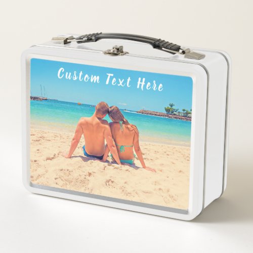Custom Photo and Text _ Your Own Design _ Special Metal Lunch Box