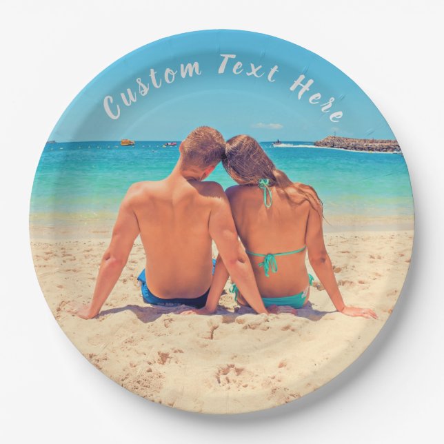 Custom Photo and Text - Your Own Design - Special  Paper Plates (Front)
