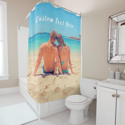 Custom Photo and Text _ Your Own Design _ Special  Shower Curtain