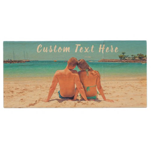 Custom Photo and Text _ Your Own Design _ Special  Wood Flash Drive