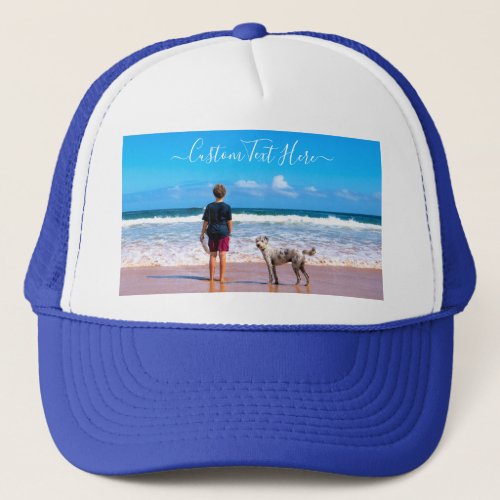 Custom Photo and Text _ Your Own Design _ Your Pet Trucker Hat