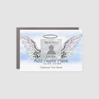 Custom Photo Angel Wings and Heart Memorial Car Magnet