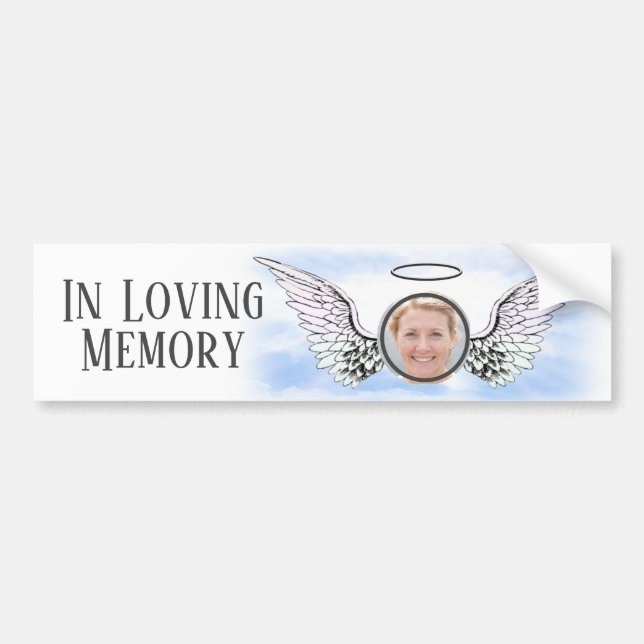 Custom Photo Angel Wings Car Magnet Bumper Sticker (Front)