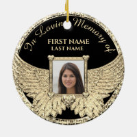 Custom Photo Angel Wings Ceramic Ornament