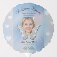 Custom Photo Angel Wings Memorial Balloon