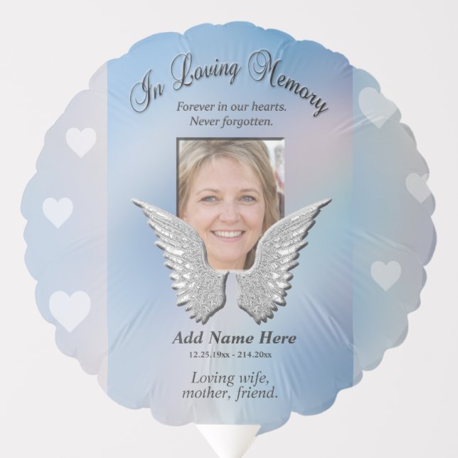 Custom Photo Angel Wings Memorial Balloon (Front)