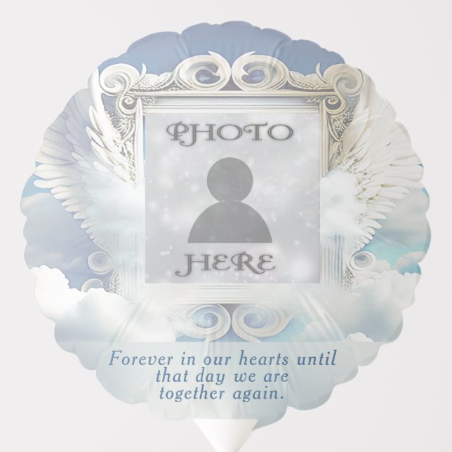 Custom Photo Angel Wings Memorial Balloon (Front)
