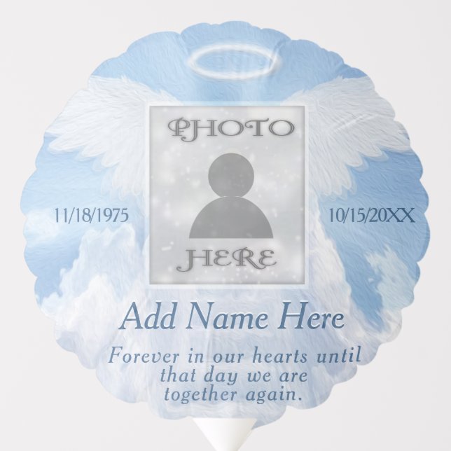 Custom Photo Angel Wings Memorial Balloon (Front)