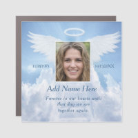 Custom Photo Angel Wings Memorial Car Magnet