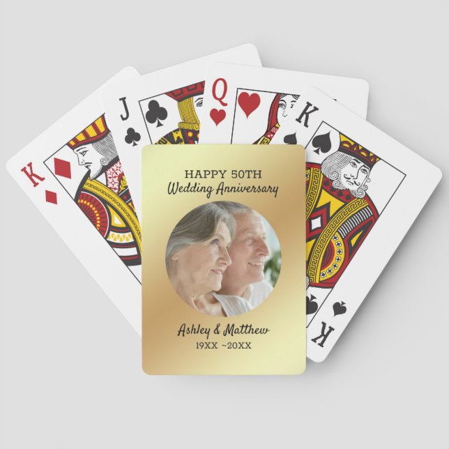 Custom Photo Anniversary Bicycle Playing Cards (Back)