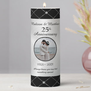 Custom Photo Anniversary Pillar Candle