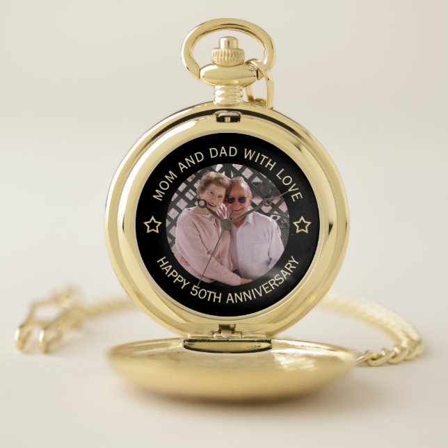 Custom Photo Anniversary  Pocket Watch (Inside)