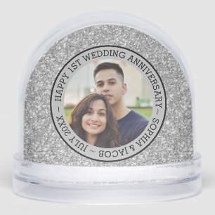 Custom Photo Anniversary Snow Globe