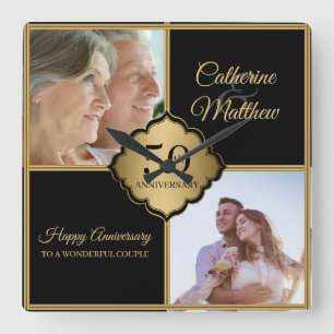 Custom Photo Anniversary Square Wall Clock