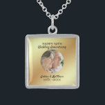 Custom Photo Anniversary Sterling Silver Necklace<br><div class="desc">Add your wedding photo or any other special photo - engagement,  wedding anniversary,  graduation,  etc.</div>