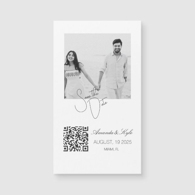 Custom Photo announcement Wedding magnet (Front)
