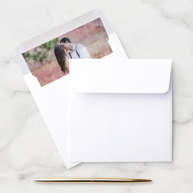 Custom Photo Any Occasion Simple Modern Square Envelope Liner (Desk)