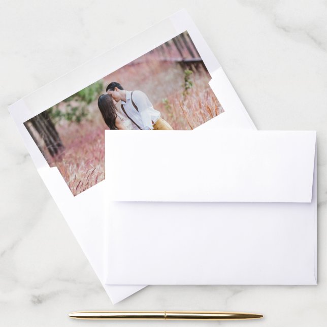 Custom Photo Any Occasion Simple Modern Unique Envelope Liner (Desk)