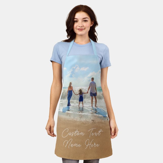 Custom Photo Apron with Your Photos and Text (Worn)