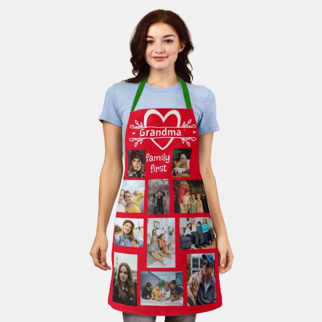 Custom Photo Aprons, Personalized Photo Collage Apron (Worn)