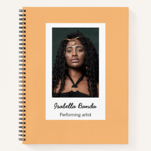 Custom photo artist orange notebook
