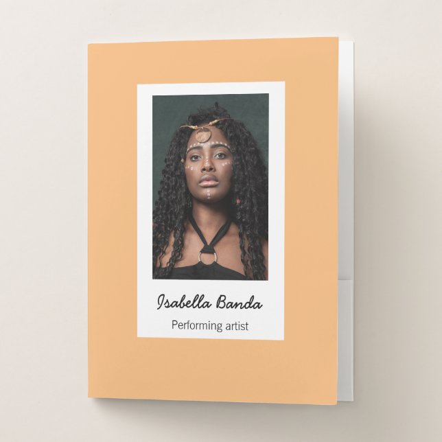 Custom photo artist orange pocket folder (Front)